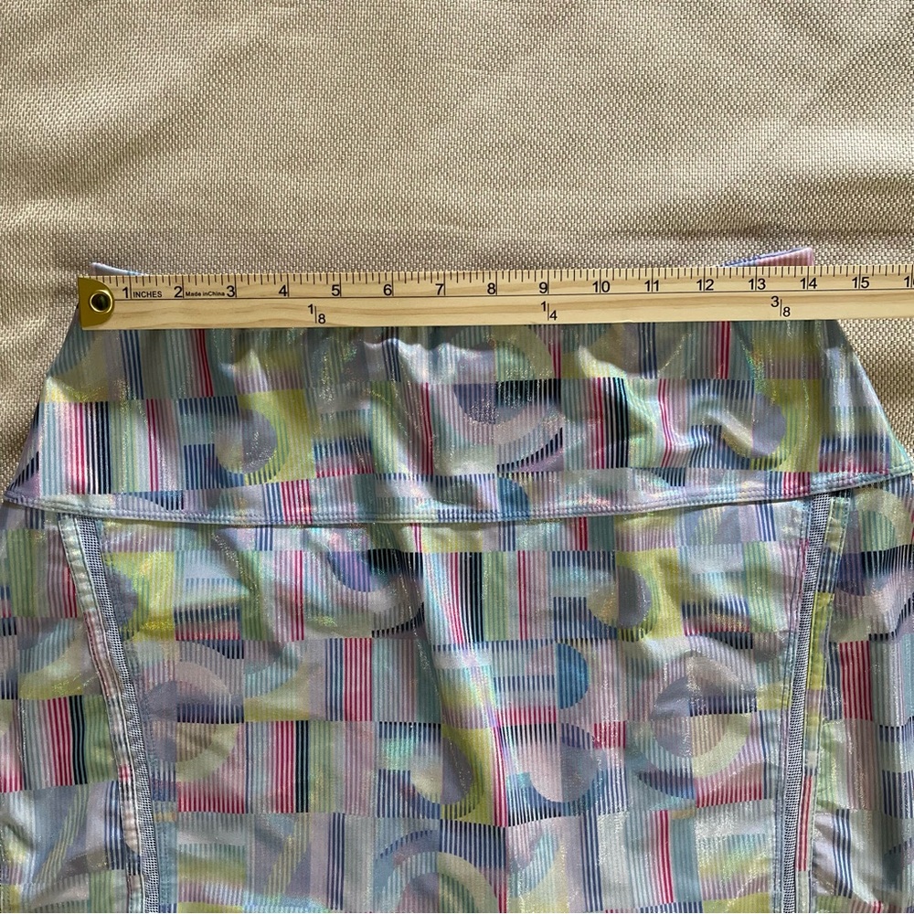 Lucky in Love Geometric Foil Print Athletic Skirt Sz M Tennis Golf Activewear - Picture 6 of 8